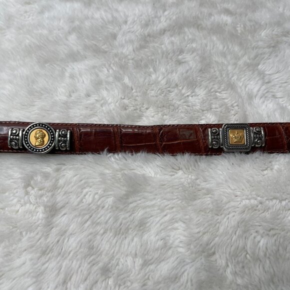 Brighton Museum Women\'s Brown Leather Rhinestone Belt Size Medium main image 4